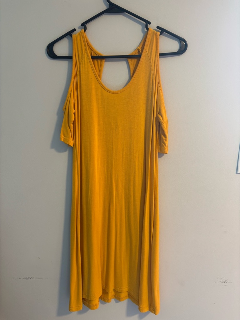Charlotte Russe Mustard Cold-Shoulder Midi Dress